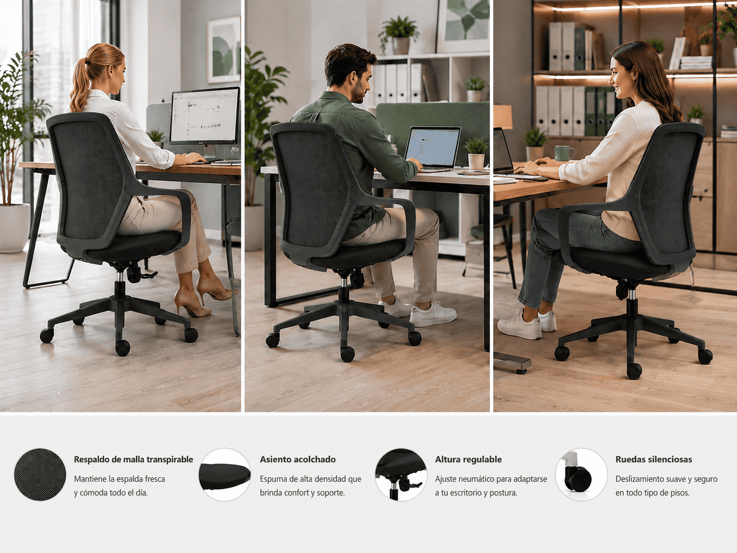 Silla de Oficina Ergonómica ErgoLife® GEN 3 (Negra)