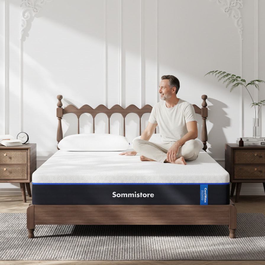 Colchón y Sommier Ortopédico CoolMax Recovery de Espuma de Alta Densidad Sommistore® en Uruguay, ideal para quienes buscan un colchón firme, soporte para la columna y mayor confort al dormir, especialmente para personas con molestias de espalda.