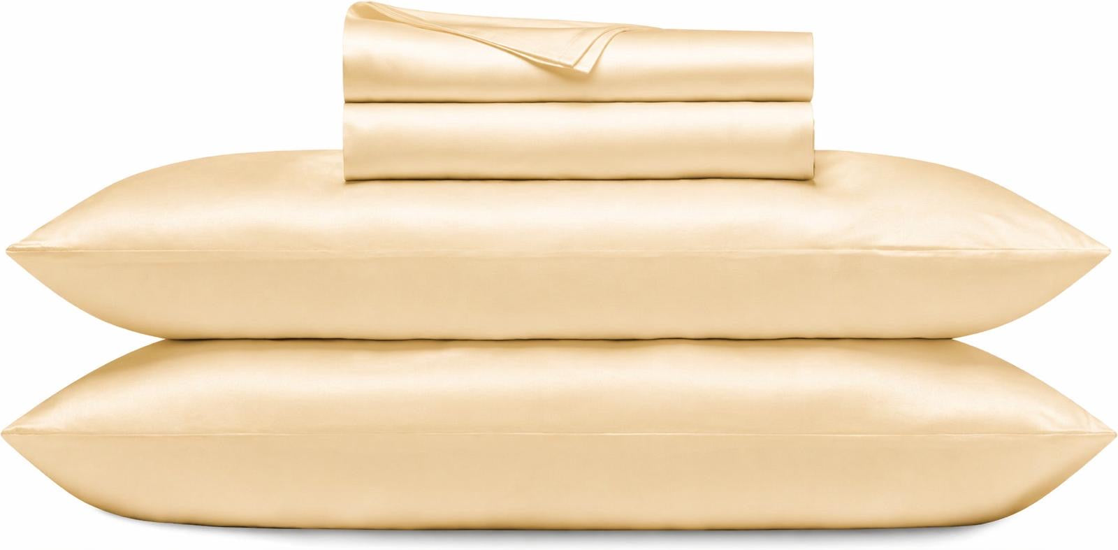 Juego completo de sábanas de bambú orgánico con funda de almohada y sábana ajustable.