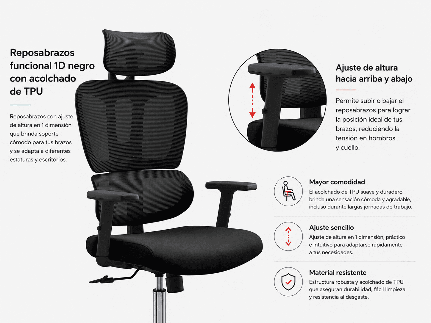 Silla de Oficina Ergonómica ErgoPro® GEN 3 (Gris)