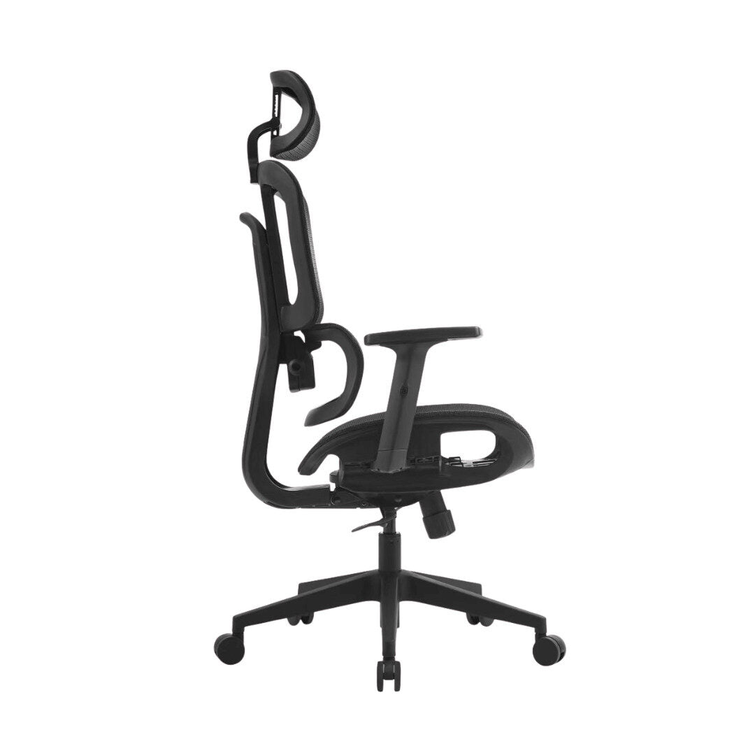 Silla de Oficina Ergonómica ErgoPro Gris 4 con respaldo de malla, soporte lumbar y ruedas, ideal para oficina y home office en Uruguay.