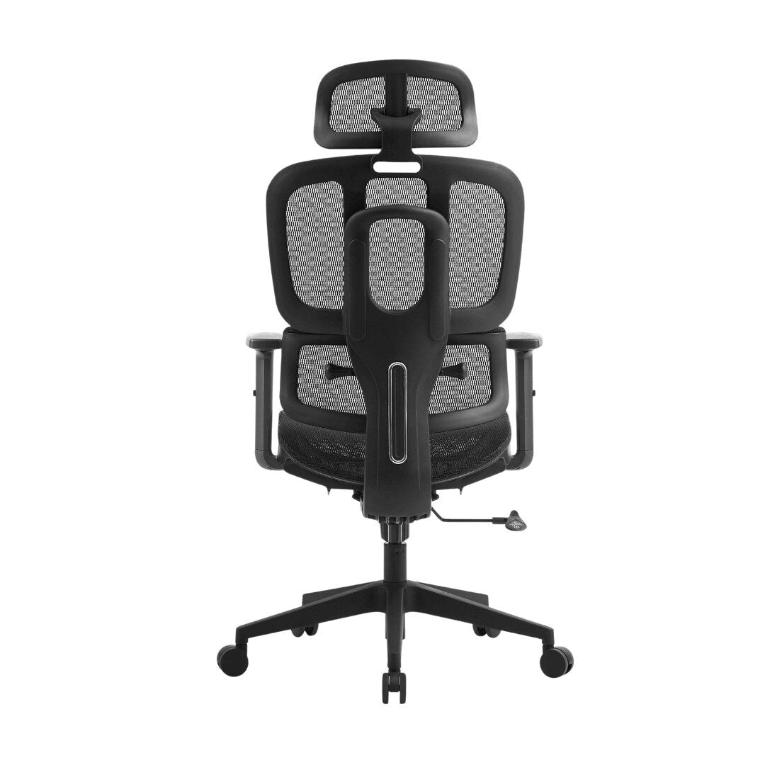 Silla de Oficina Ergonómica ErgoPro Gris 4 con respaldo de malla, soporte lumbar y ruedas, ideal para oficina y home office en Uruguay.