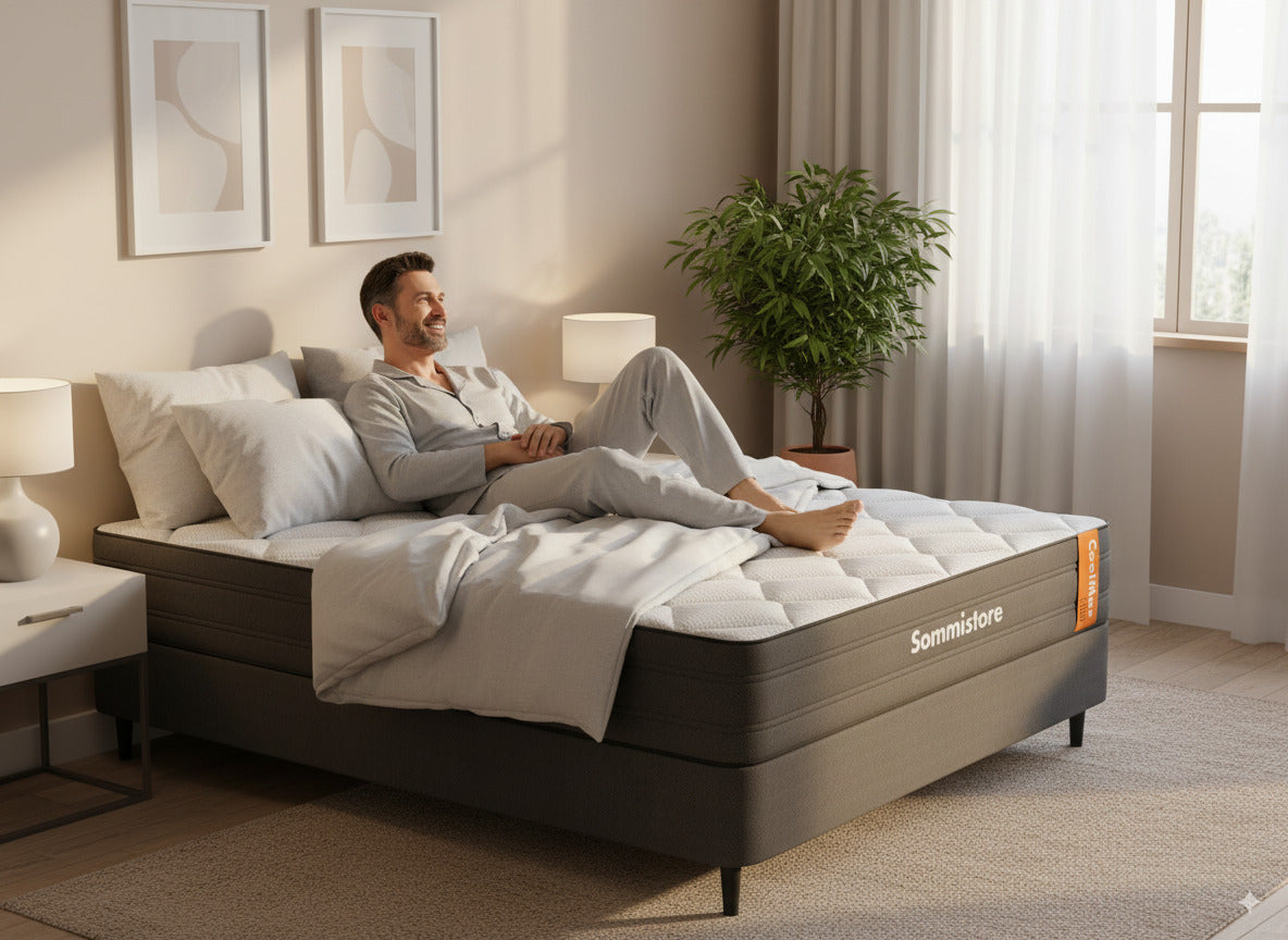 colchon sommier coolmax firm resortes espuma 2 plazas queen king sommistore uruguay