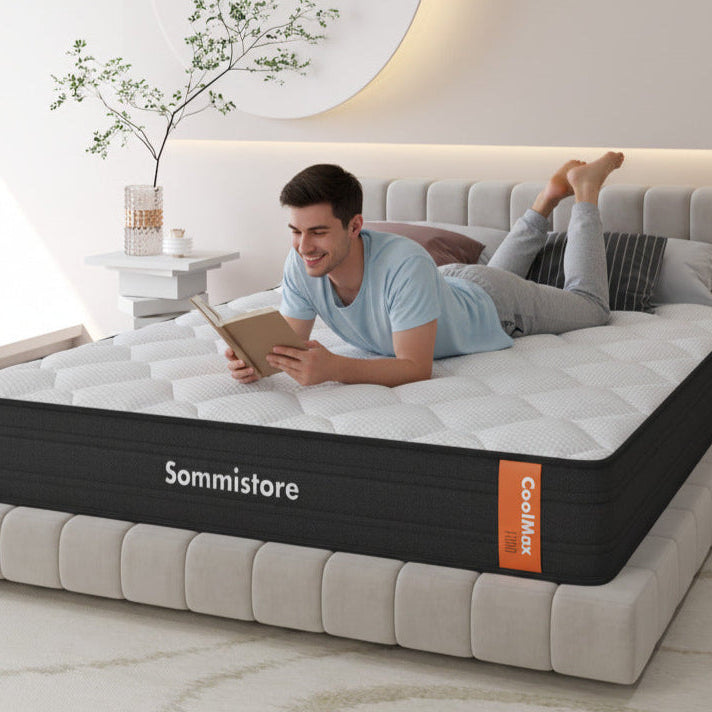 Colchón y sommier premium CoolMax Firm Sommistore® con resortes Pocket independientes, espumas de alta densidad y tecnología CoolMax, ideal para quienes buscan firmeza y confort en Uruguay.