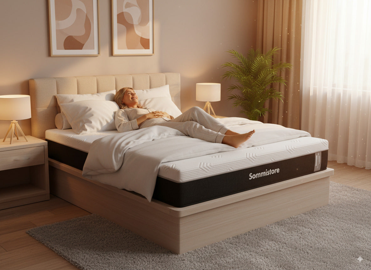 Colchón y Sommier Ortopédico CoolMax PowerX de Espuma de Alta Densidad Sommistore® en Uruguay, ideal para quienes buscan un colchón firme, soporte para la columna y mayor confort al dormir, especialmente para personas con molestias de espalda.