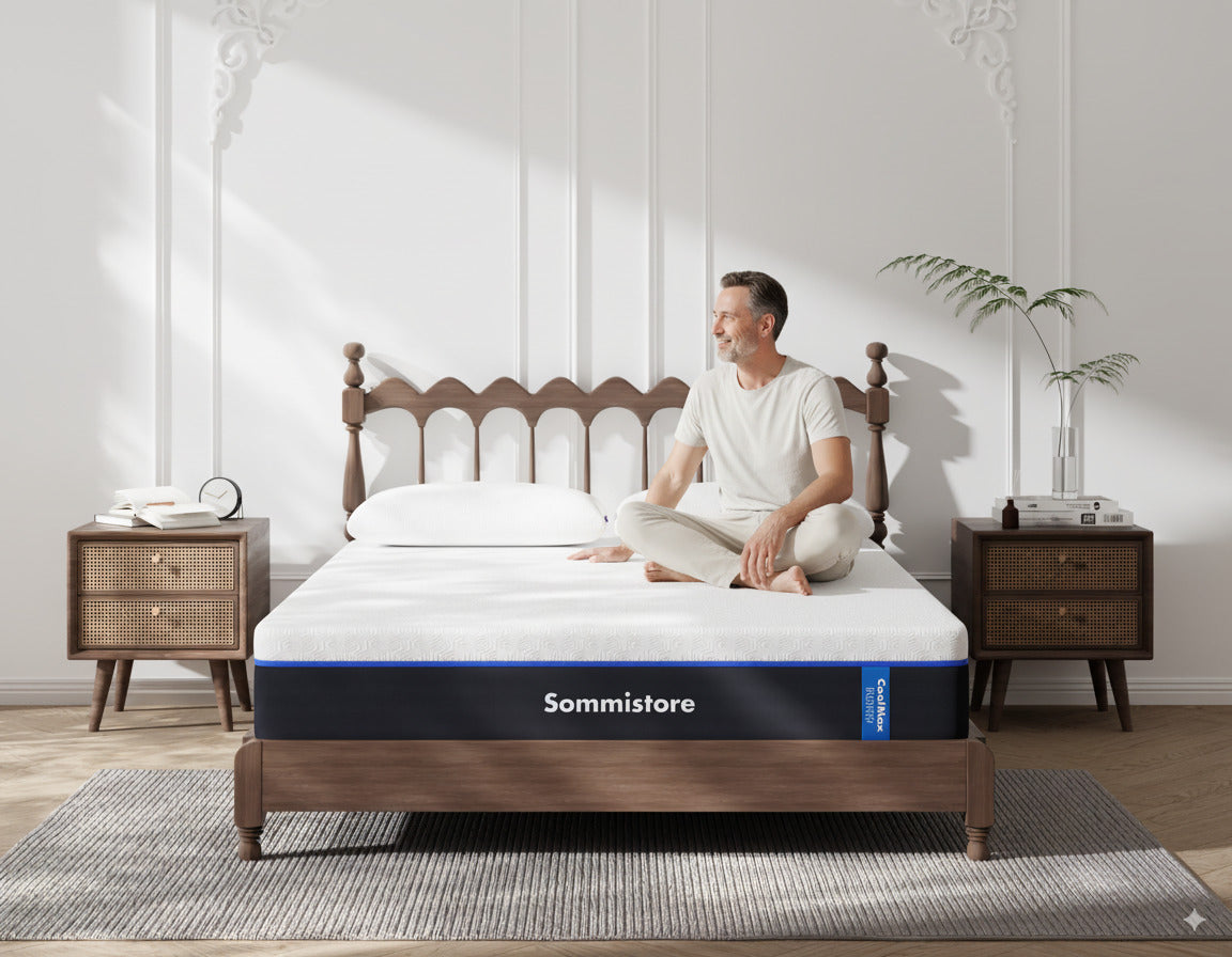 Colchón y Sommier Ortopédico CoolMax Recovery de Espuma de Alta Densidad Sommistore® en Uruguay, ideal para quienes buscan un colchón firme, soporte para la columna y mayor confort al dormir, especialmente para personas con molestias de espalda.