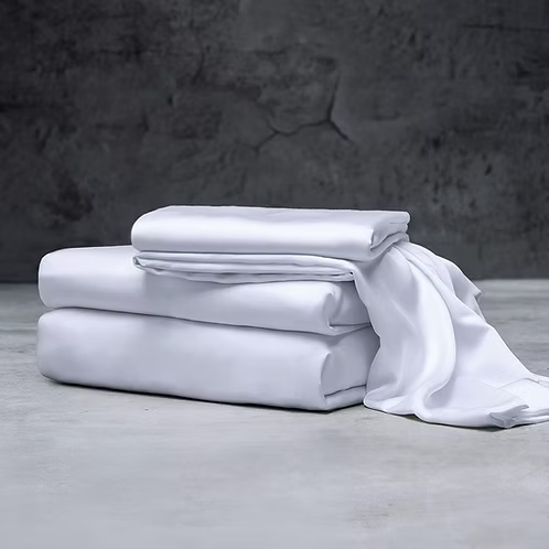 Juego completo de sábanas de bambú orgánico con funda de almohada y sábana ajustable.