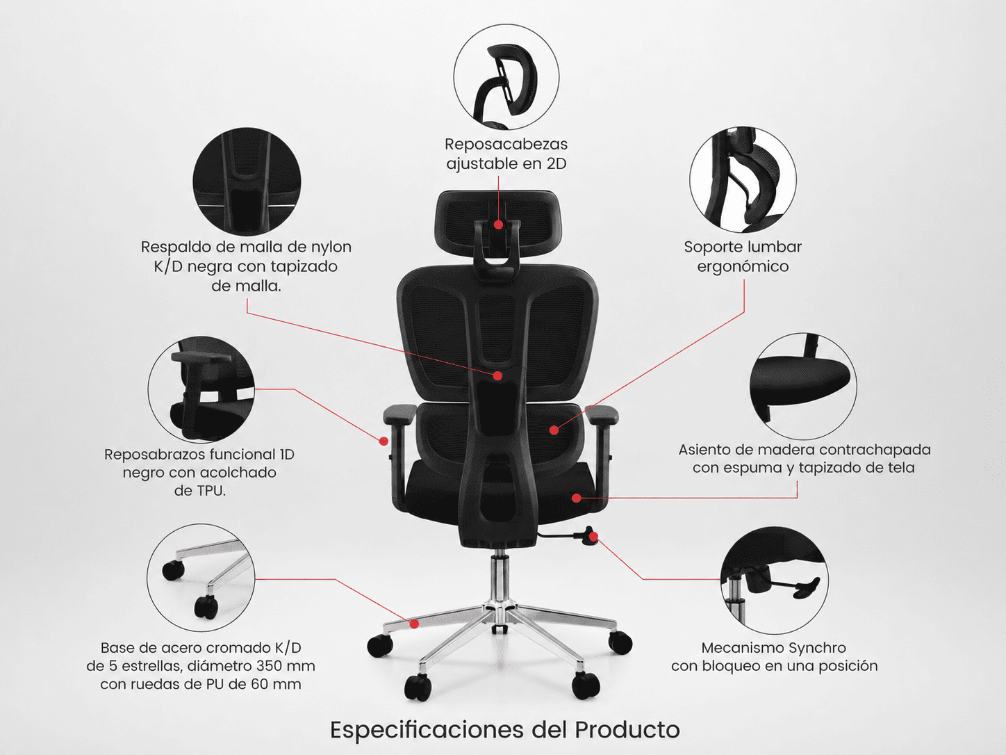 Silla de Oficina Ergonómica ErgoPro® GEN 3 (Gris)