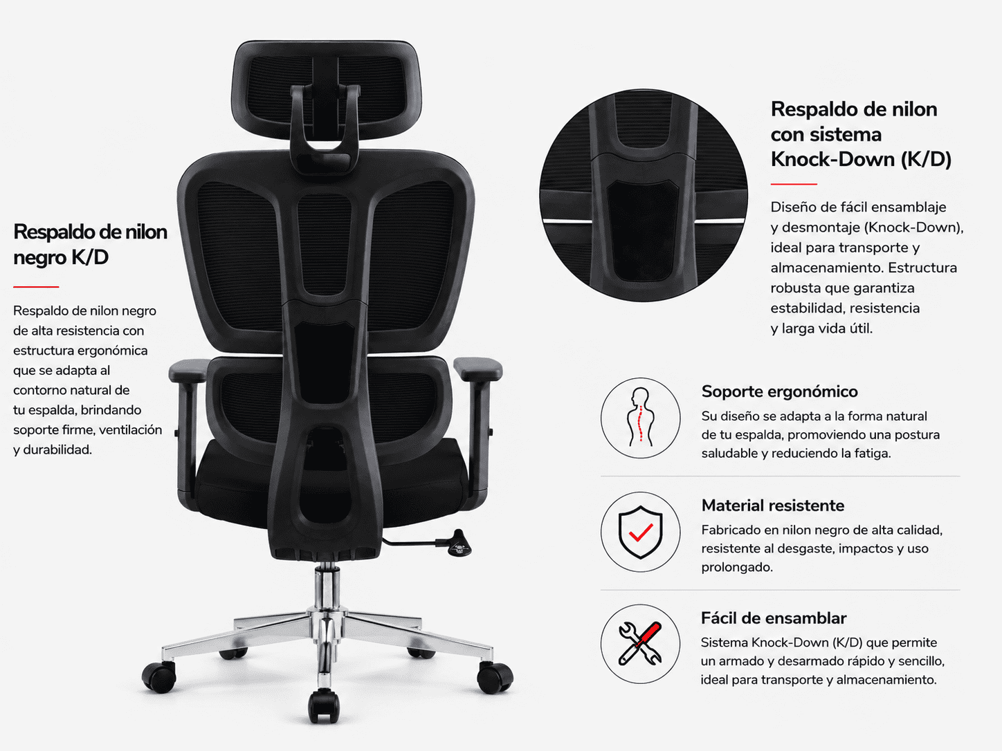 Silla de Oficina Ergonómica ErgoPro® GEN 3 (Gris)