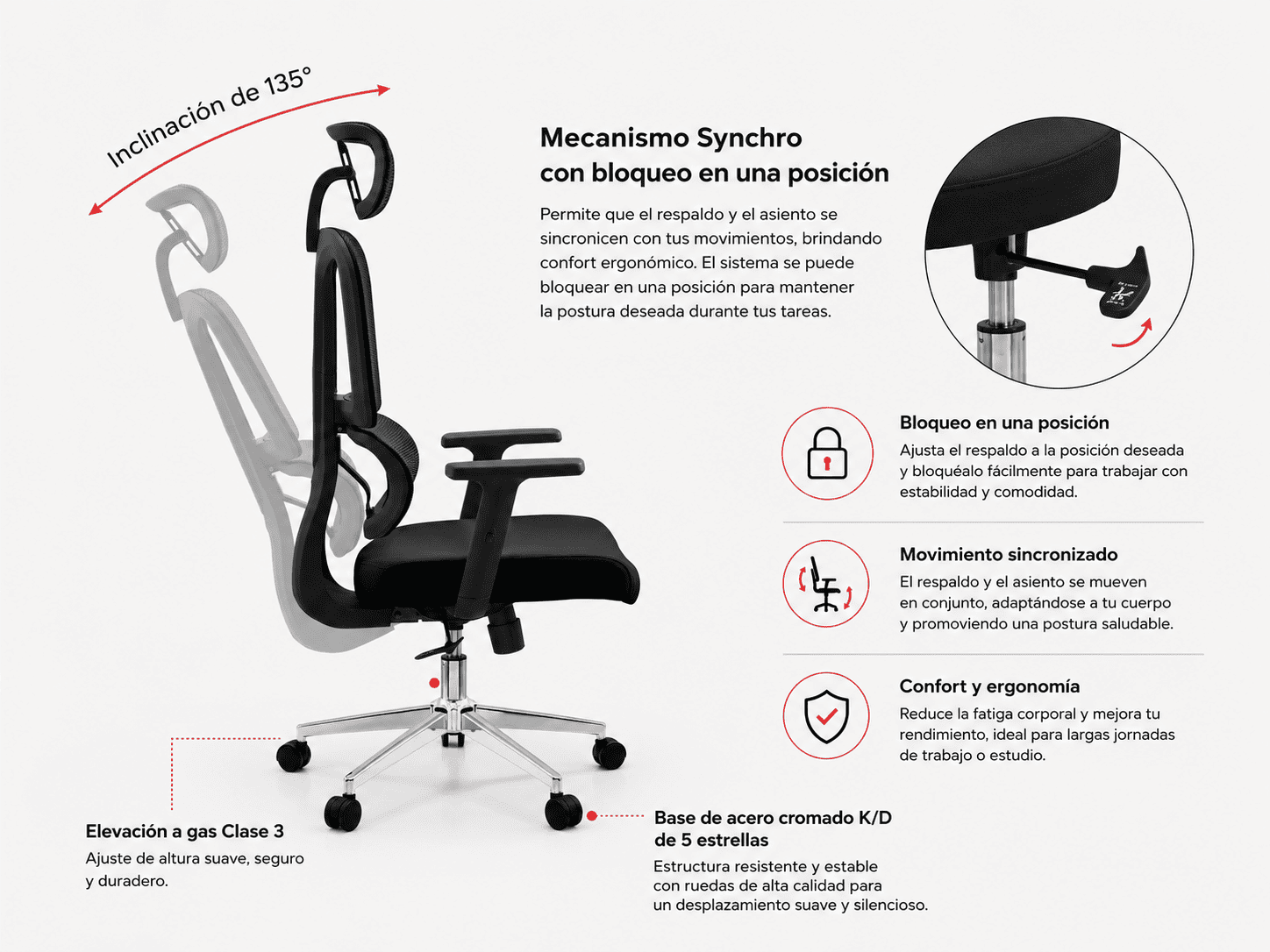 Silla de Oficina Ergonómica ErgoPro® GEN 3 (Gris)